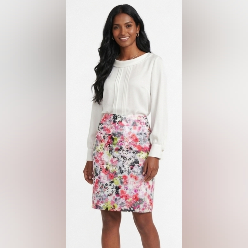 Liz Claiborne Floral Pencil Skirt Size 6